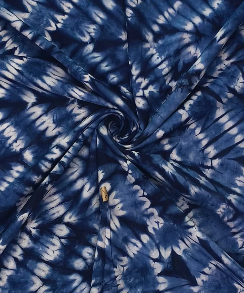 2.5m Blue tie dye cotton kurta material