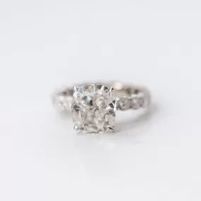 4.65 CT Cushion Colorless Moissanite Ring