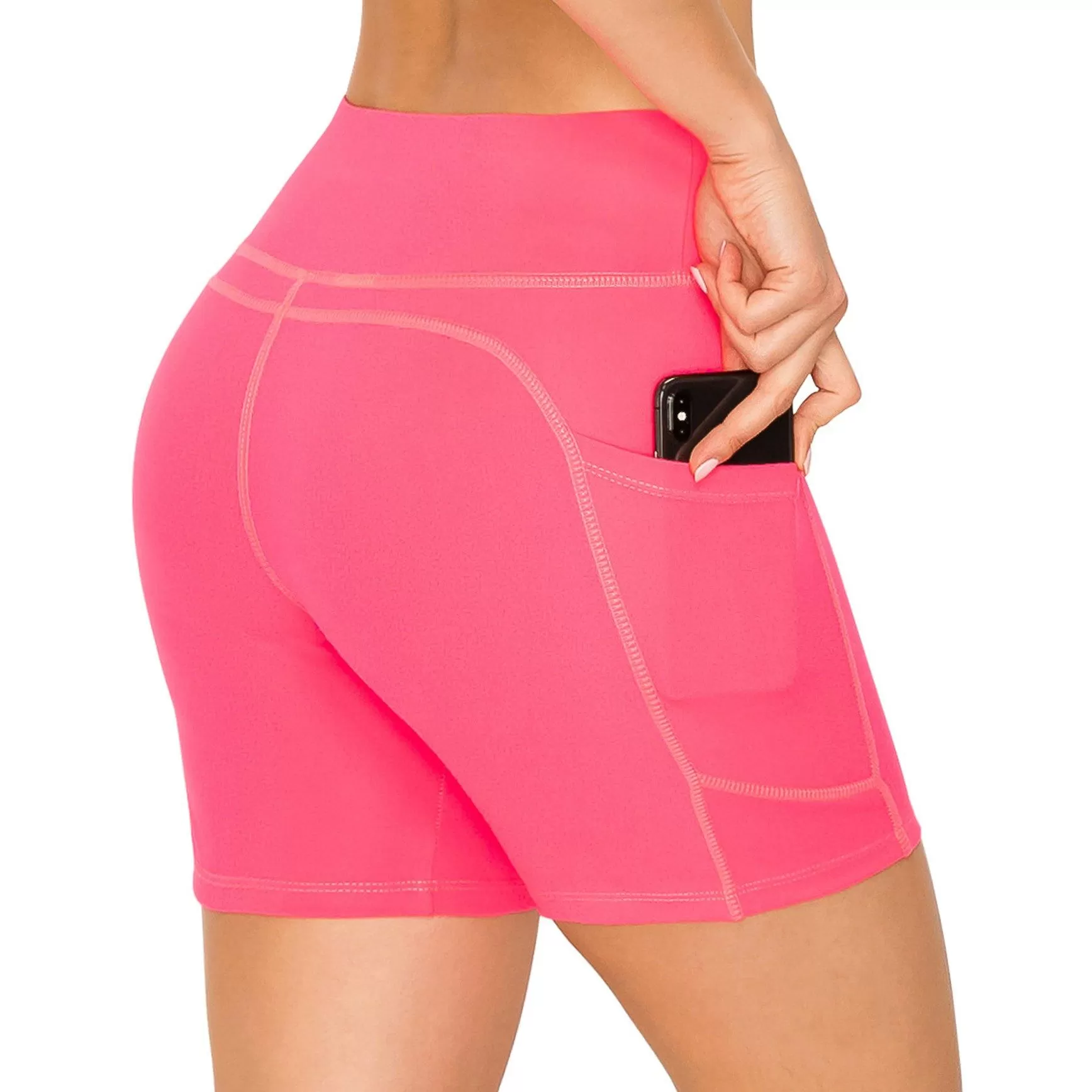 5" Bike Shorts with Pockets - Yoga Pants Material with Stitching