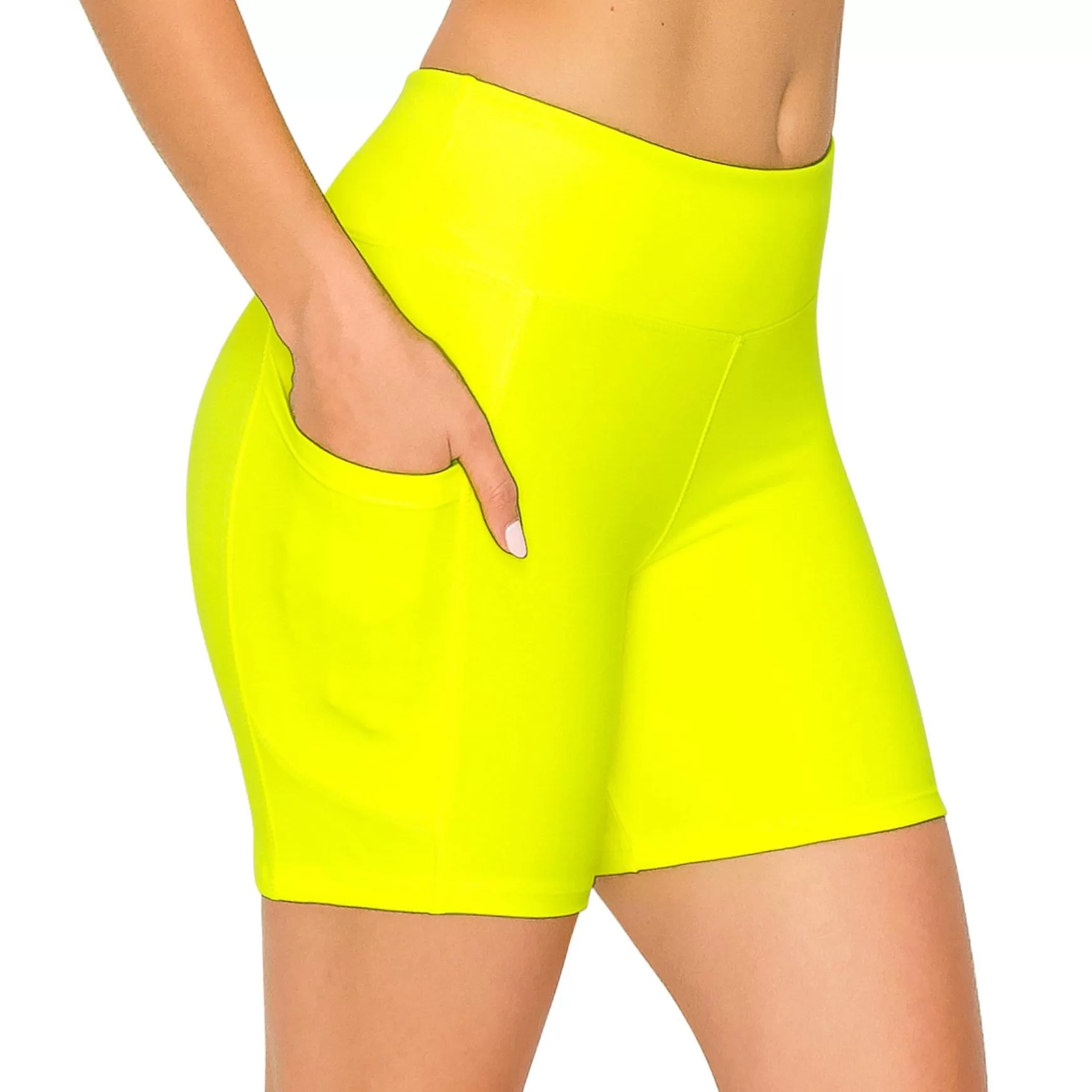 5" Bike Shorts with Pockets - Yoga Pants Material with Stitching