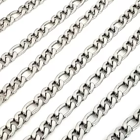 6mm Figaro Chain, Lot Size 30 Feet, #1976