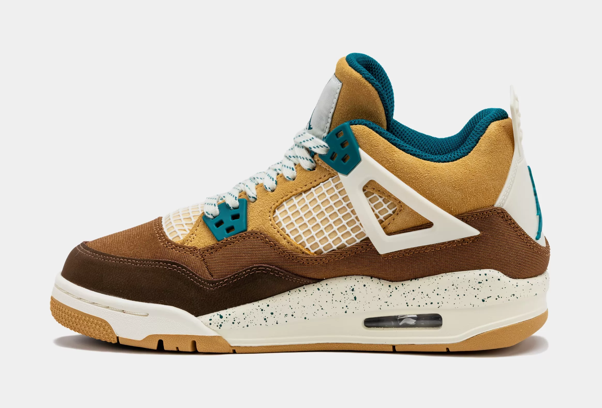 Air Jordan 4 Retro Cacao Wow Grade School Lifestyle Shoes (Cacao Wow/Geode Teal) Free Shipping