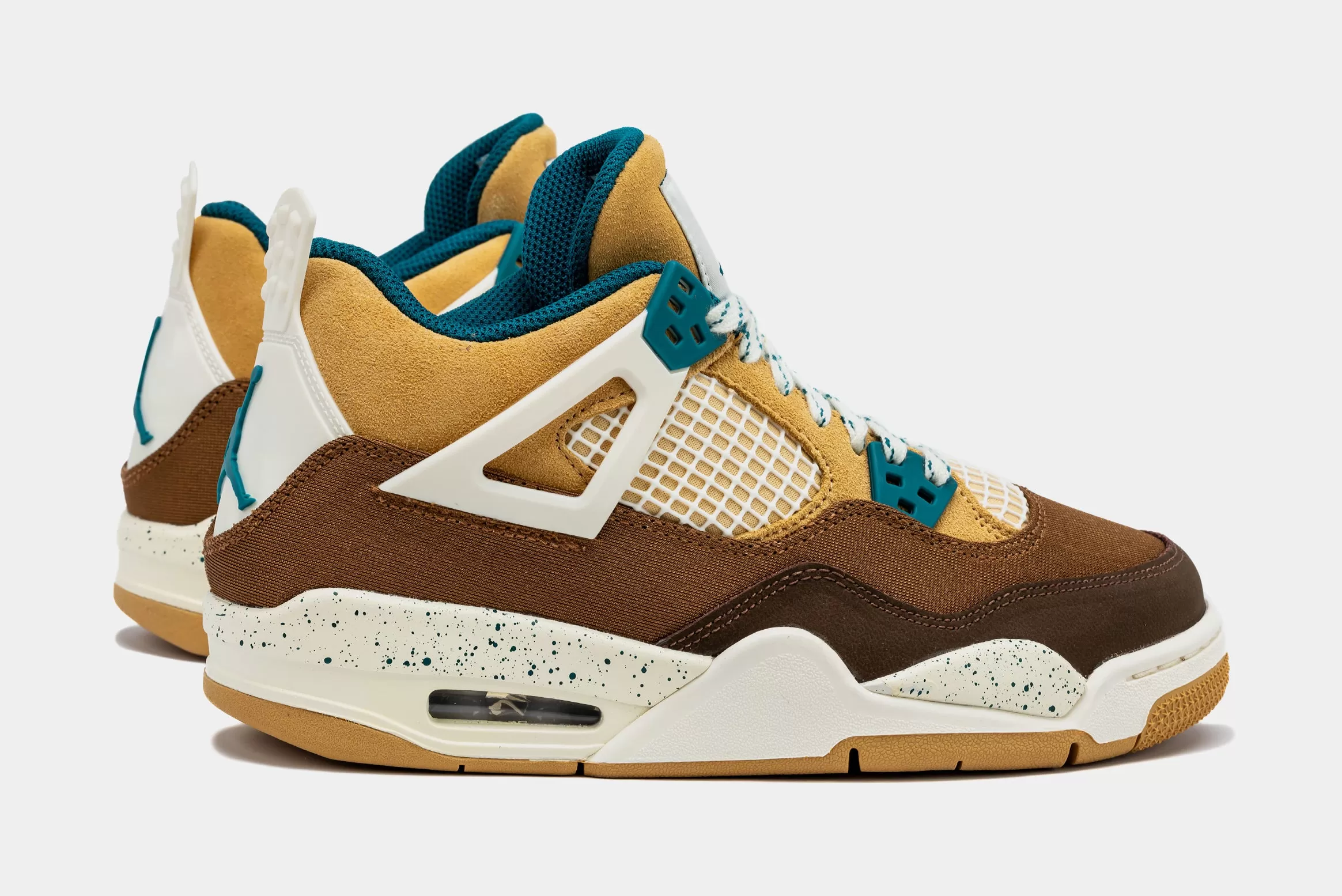 Air Jordan 4 Retro Cacao Wow Grade School Lifestyle Shoes (Cacao Wow/Geode Teal) Free Shipping