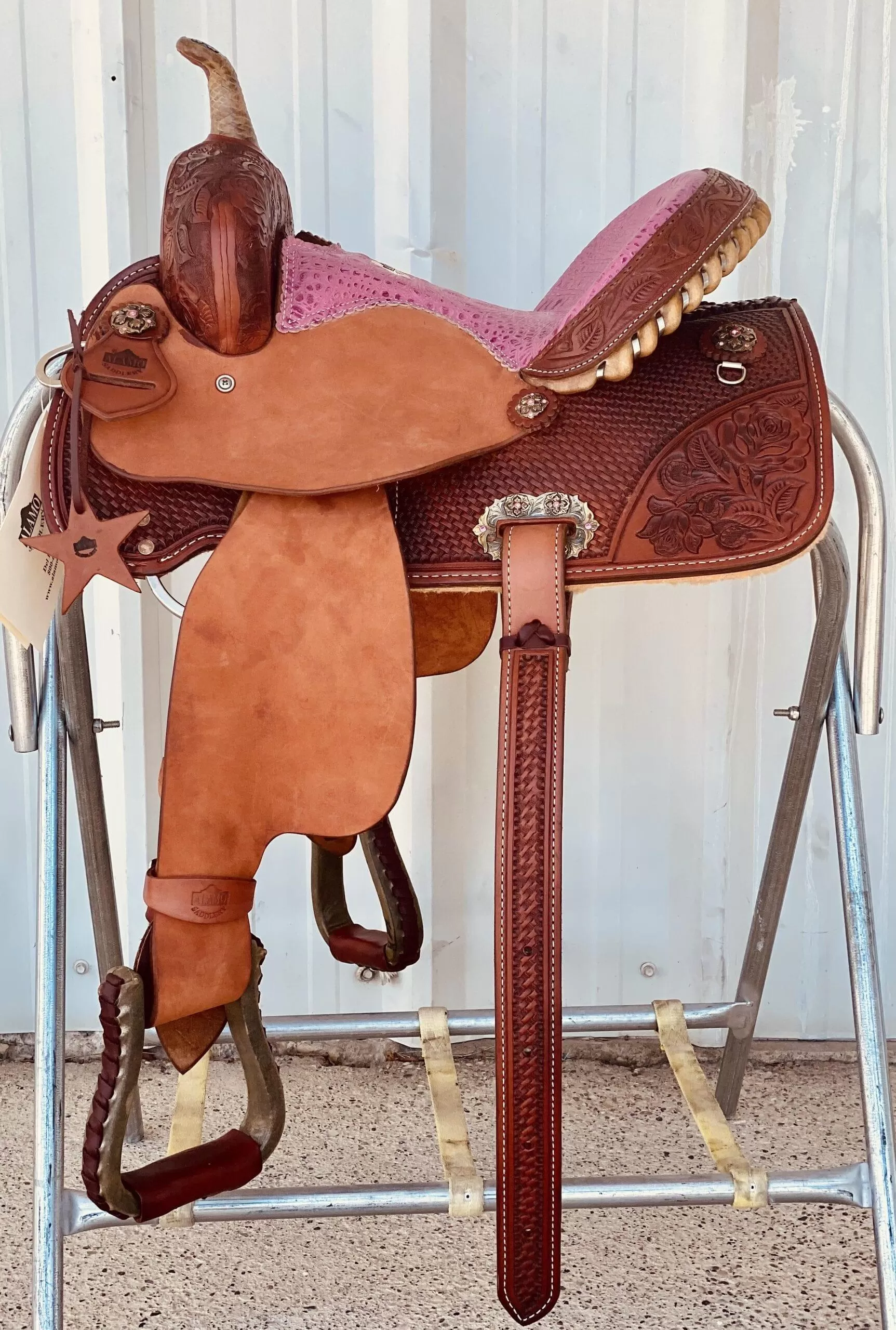 Alamo Saddlery 13 Rose Youth Barrel Saddle