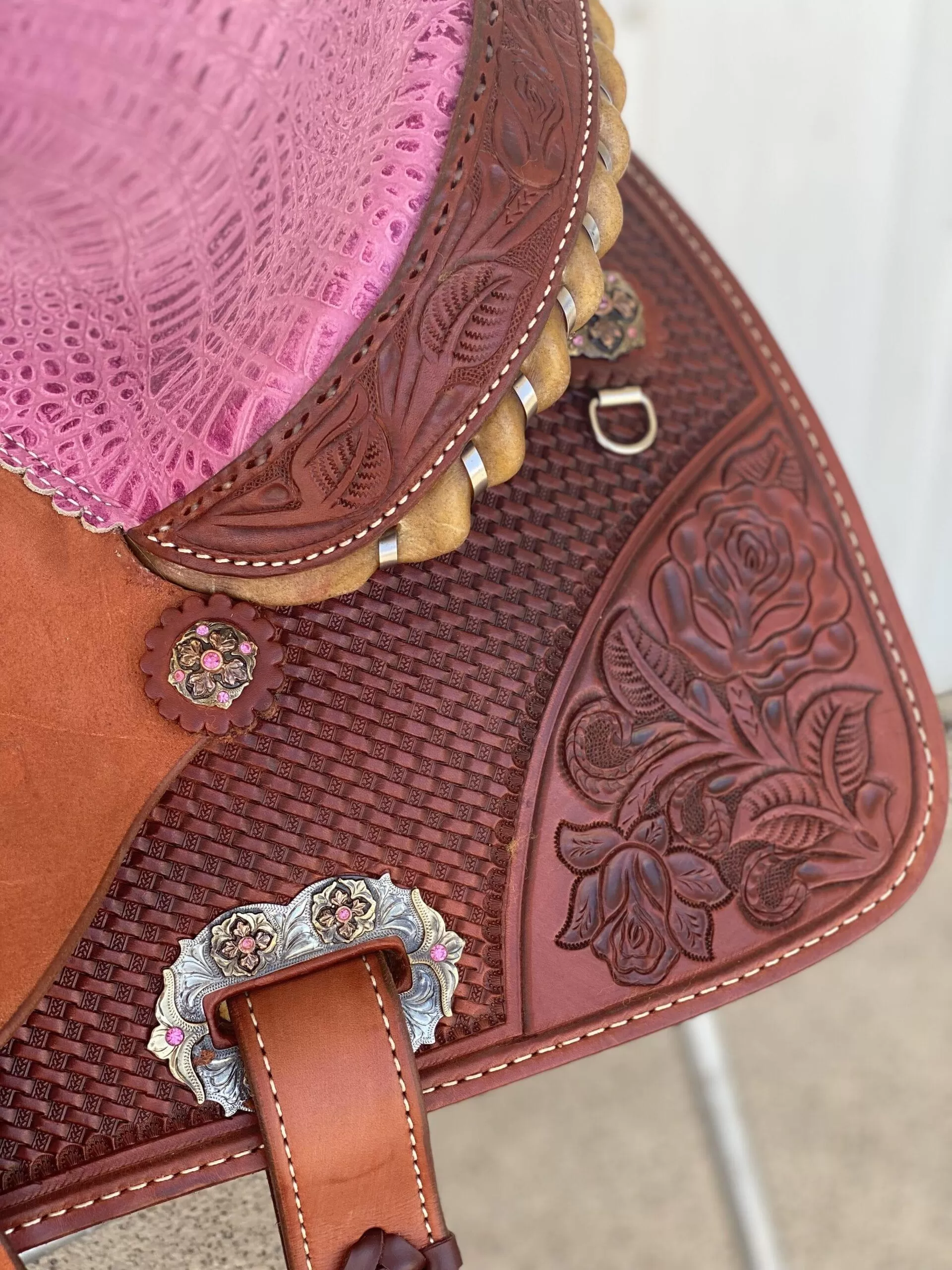 Alamo Saddlery 13 Rose Youth Barrel Saddle