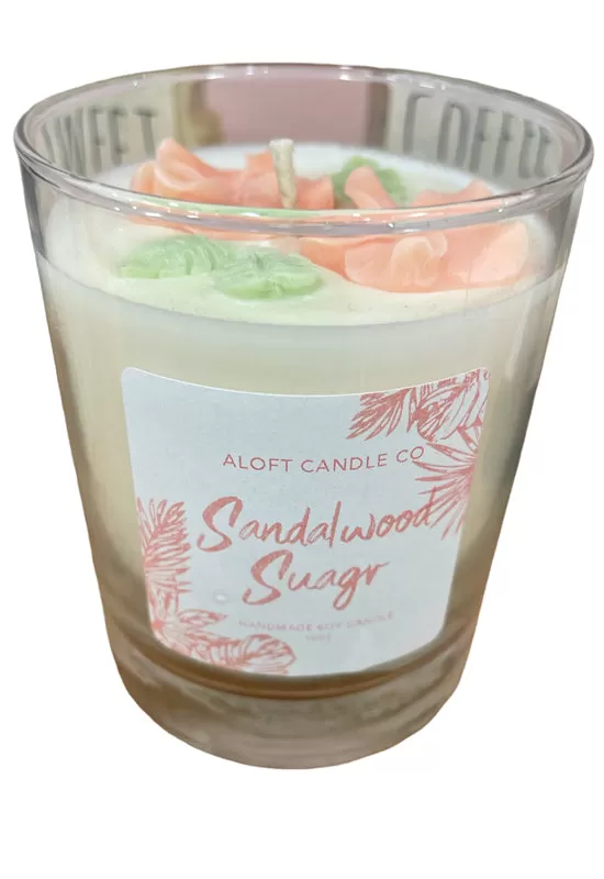 Aloft Candle Co - Tropical Leaf Mini Flower Sandlewood Sugar