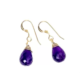 Amethyst Earrings with Gold Filled French Ear Wire