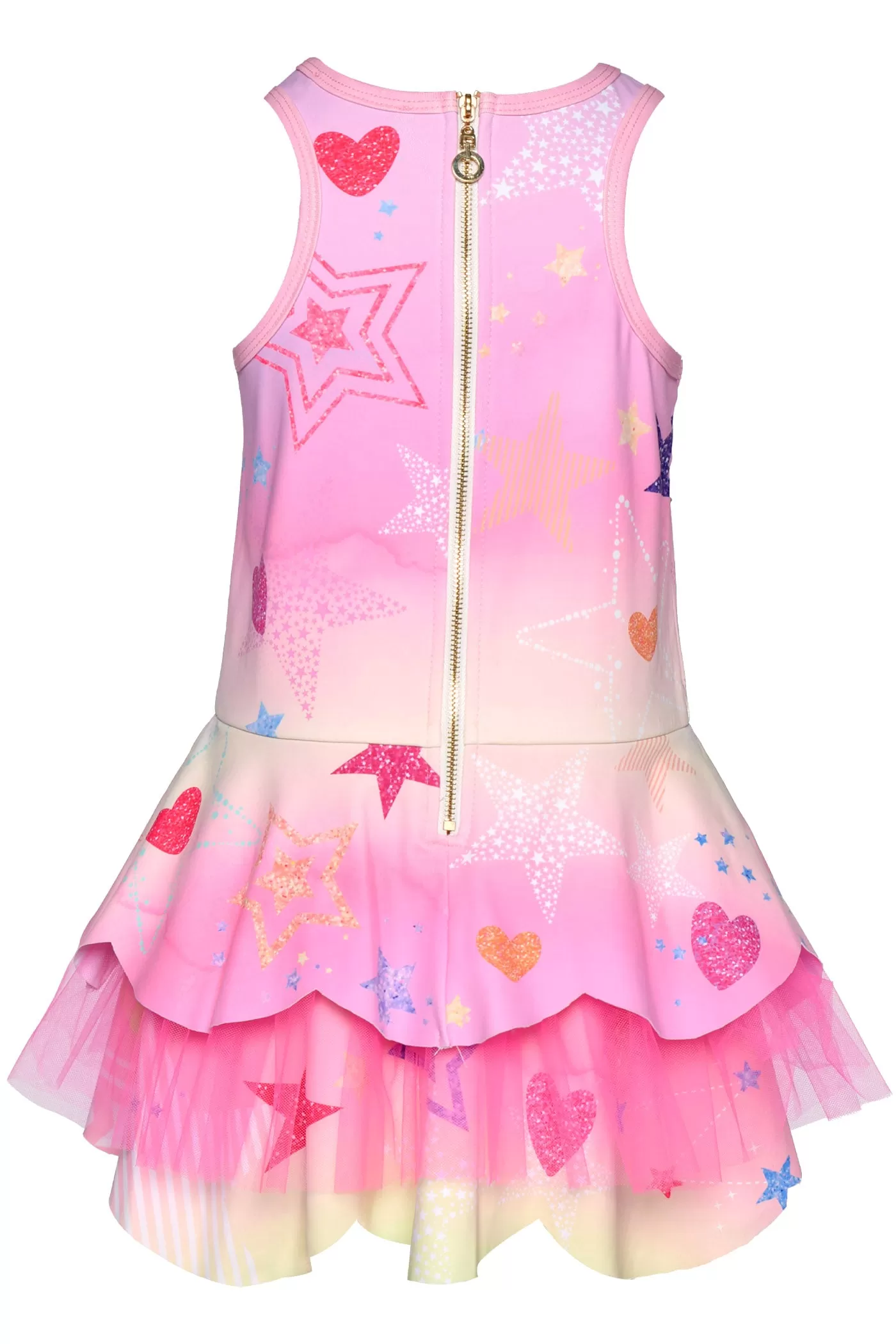 Baby Sara Printed Scallop Tutu Pink Multi Dress