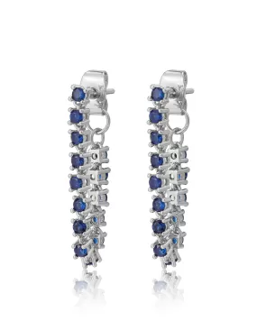 Ballier Chain Studs- Blue Sapphire- Silver