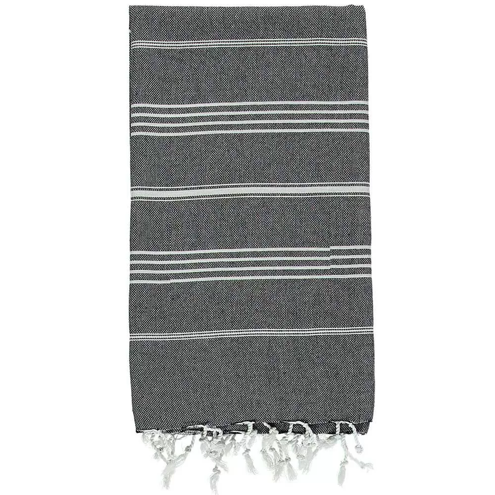 Black & White 100% Cotton Turkish Towel