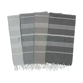 Black & White 100% Cotton Turkish Towel