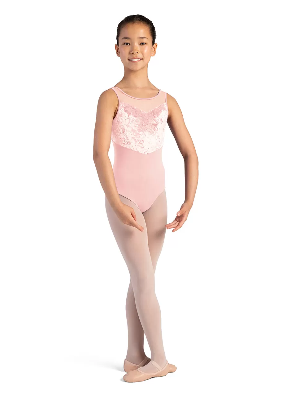 Bloch Child Velvet Paneled Tank Leotard- CL1027