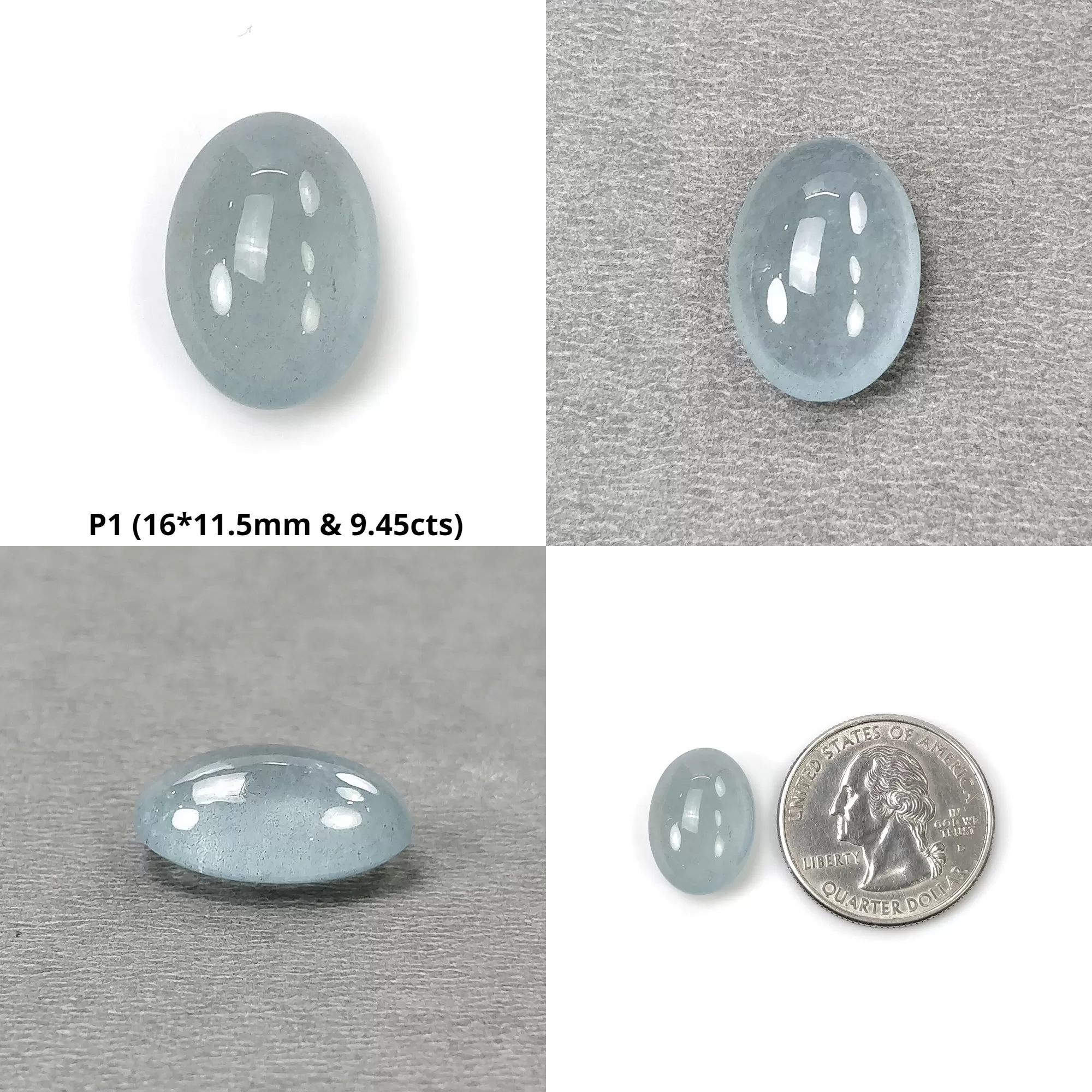 BLUE AQUAMARINE Gemstone Cabochon : Natural Untreated Aquamarine Oval Cushion Shape Cabochon