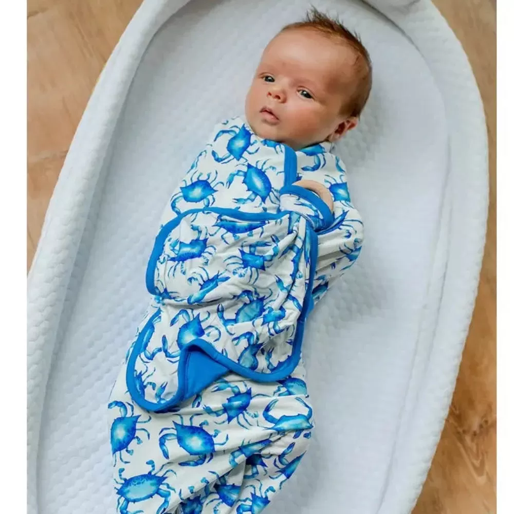 Blue Crab Bamboo Swaddle Blanket