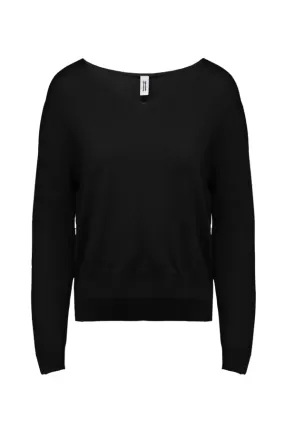 Bomboogie Women's V-neck sweater MW7873T TVE 90 black