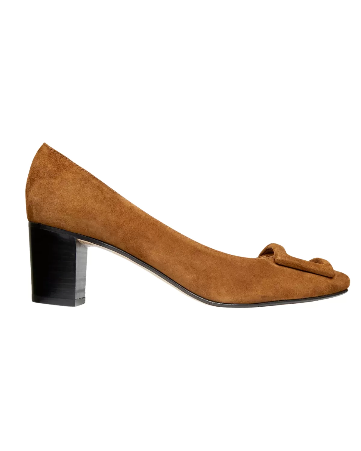 Buckle Heel (Brown Suede)