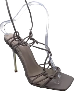 chic Nude Lace Up Sandals With Gold Heel UK 6 EU 39 👠