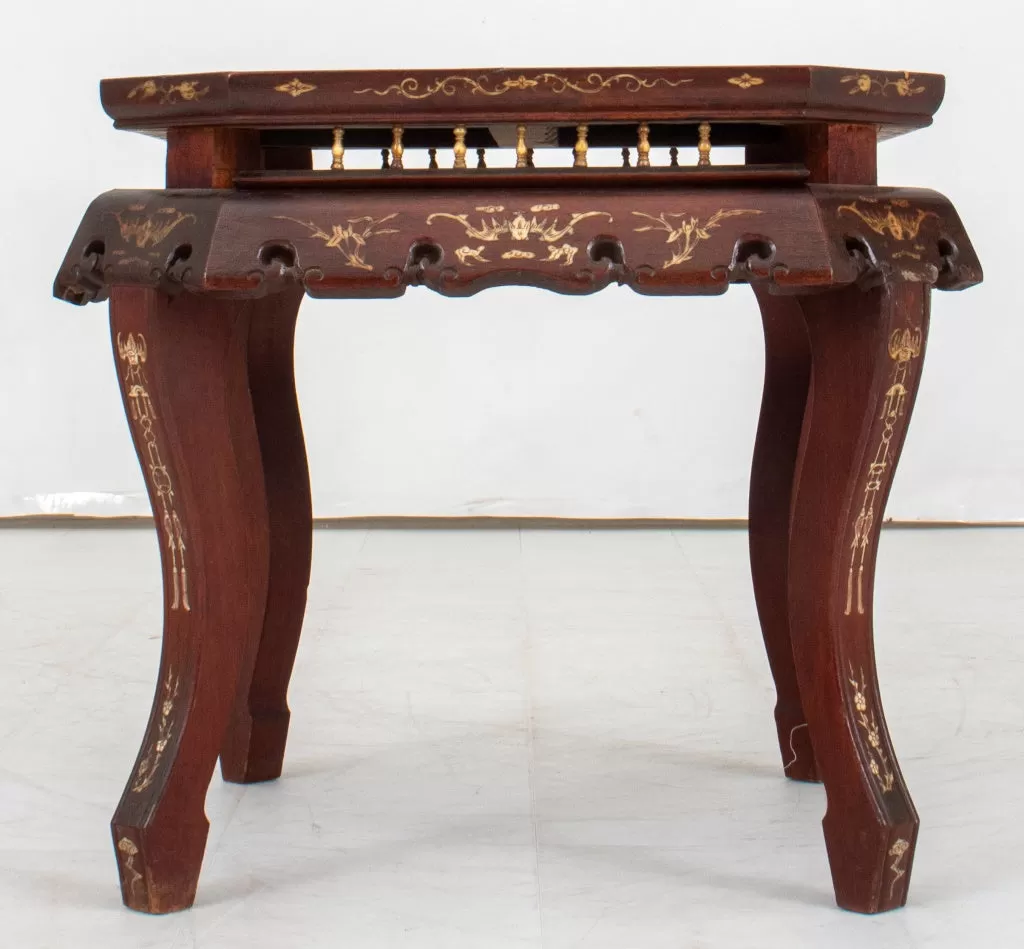 Chinese Inlaid Hardwood Side Table, 19th C