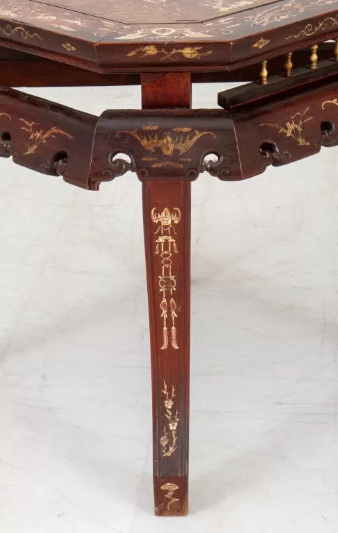 Chinese Inlaid Hardwood Side Table, 19th C