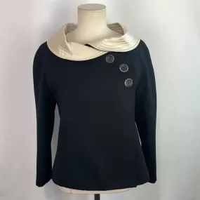 Christian Lacroix Vintage Black With Cream Collar Jacket