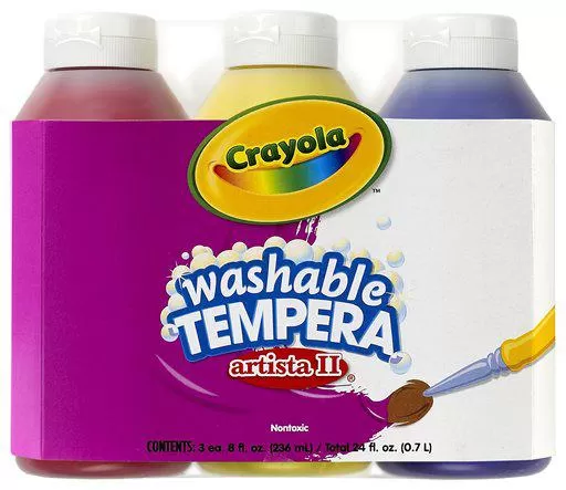 Crayola Artista II Tempera 3 Count 8 Oz Primary Color Set Washable Paint (discontinued)