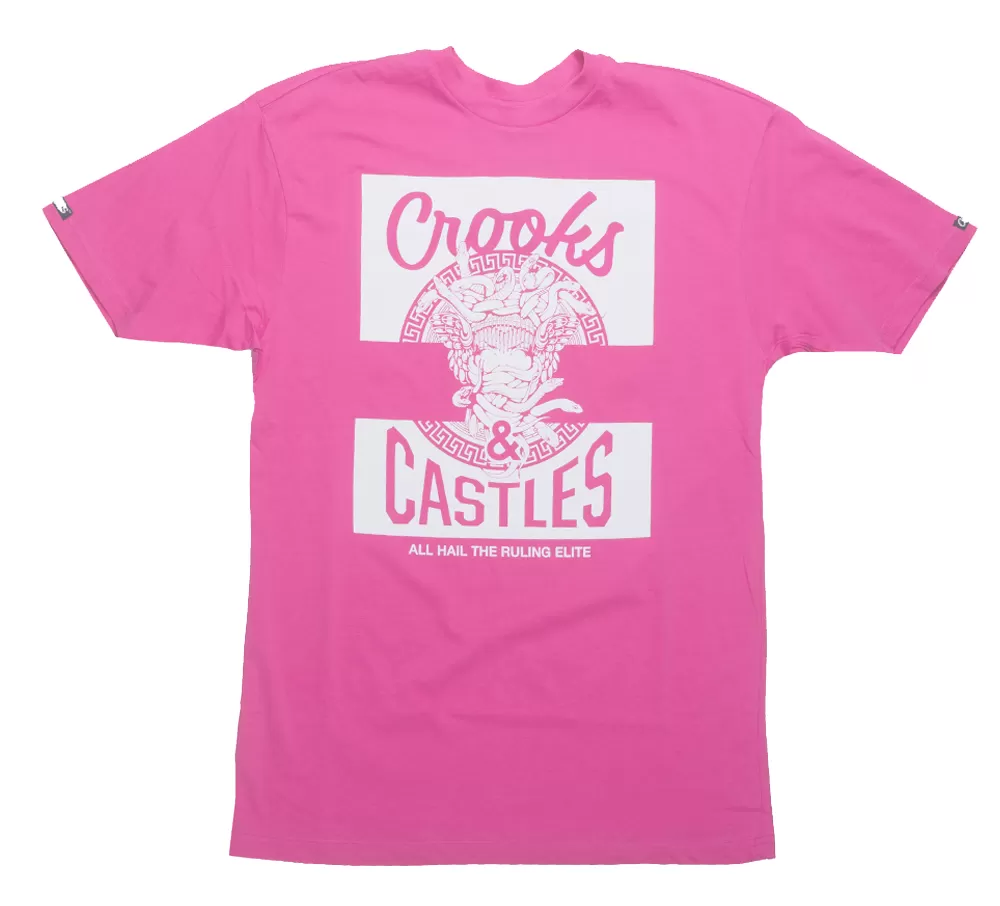 CROOKS & CASTLES GRAPHIC T-SHIRT HOT PINK - CC05