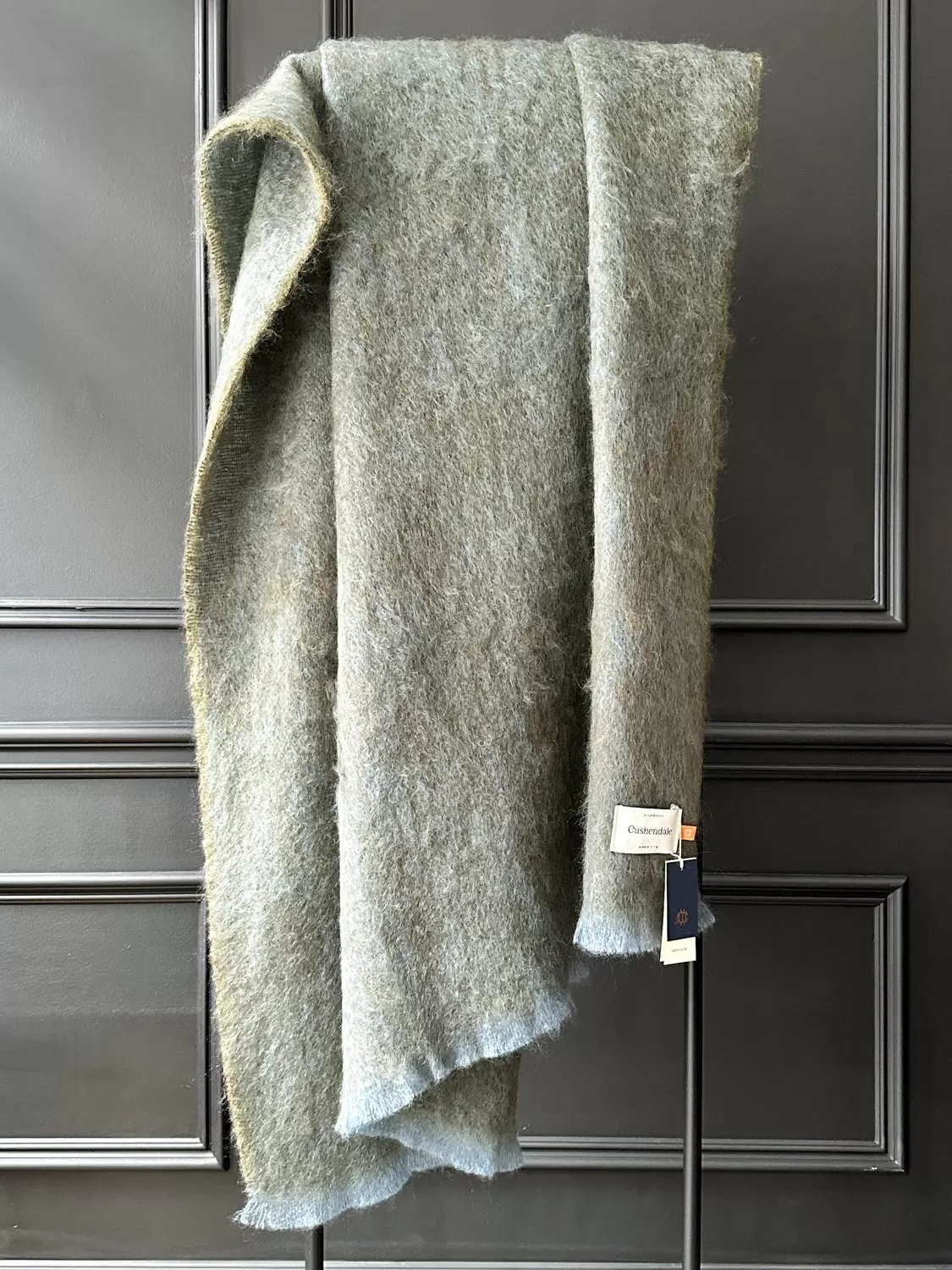 Cushendale Mills - Clash Mohair Blanket in Moss