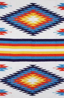 Diamante Double Blanket- White Multi rainbow