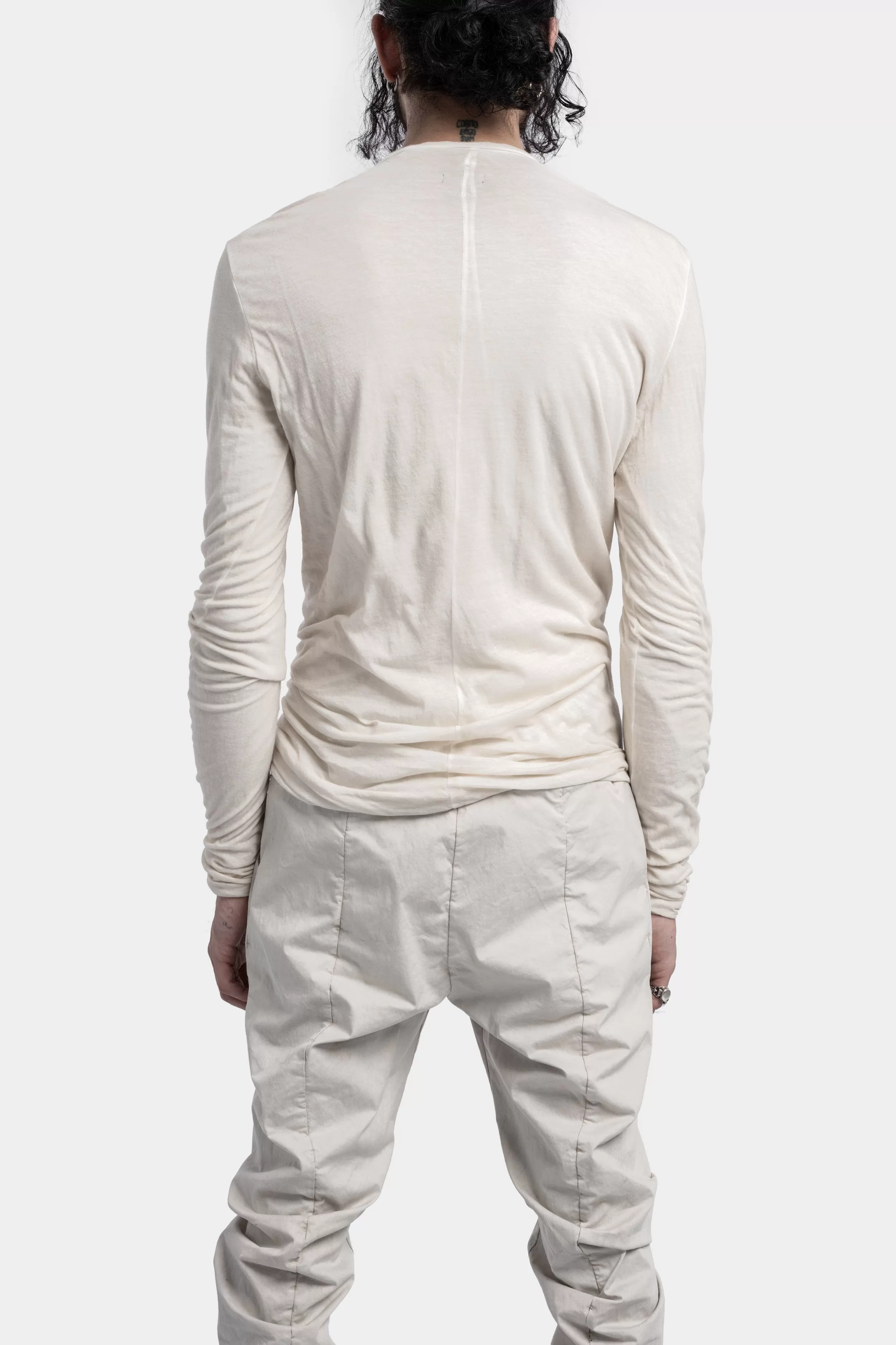 Double layer long sleeve tee, Off-white resin