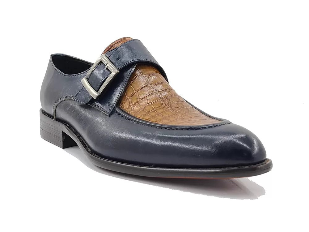 Embossed Moc Single Monkstrap Shoe