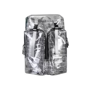 Extra Large Black/Silver Transparent Travel Backpacks for Men