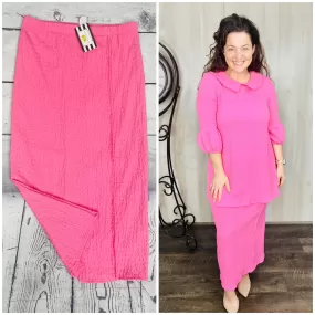 Feeling Sweet Pencil Skirt-Regular & Plus: PINK