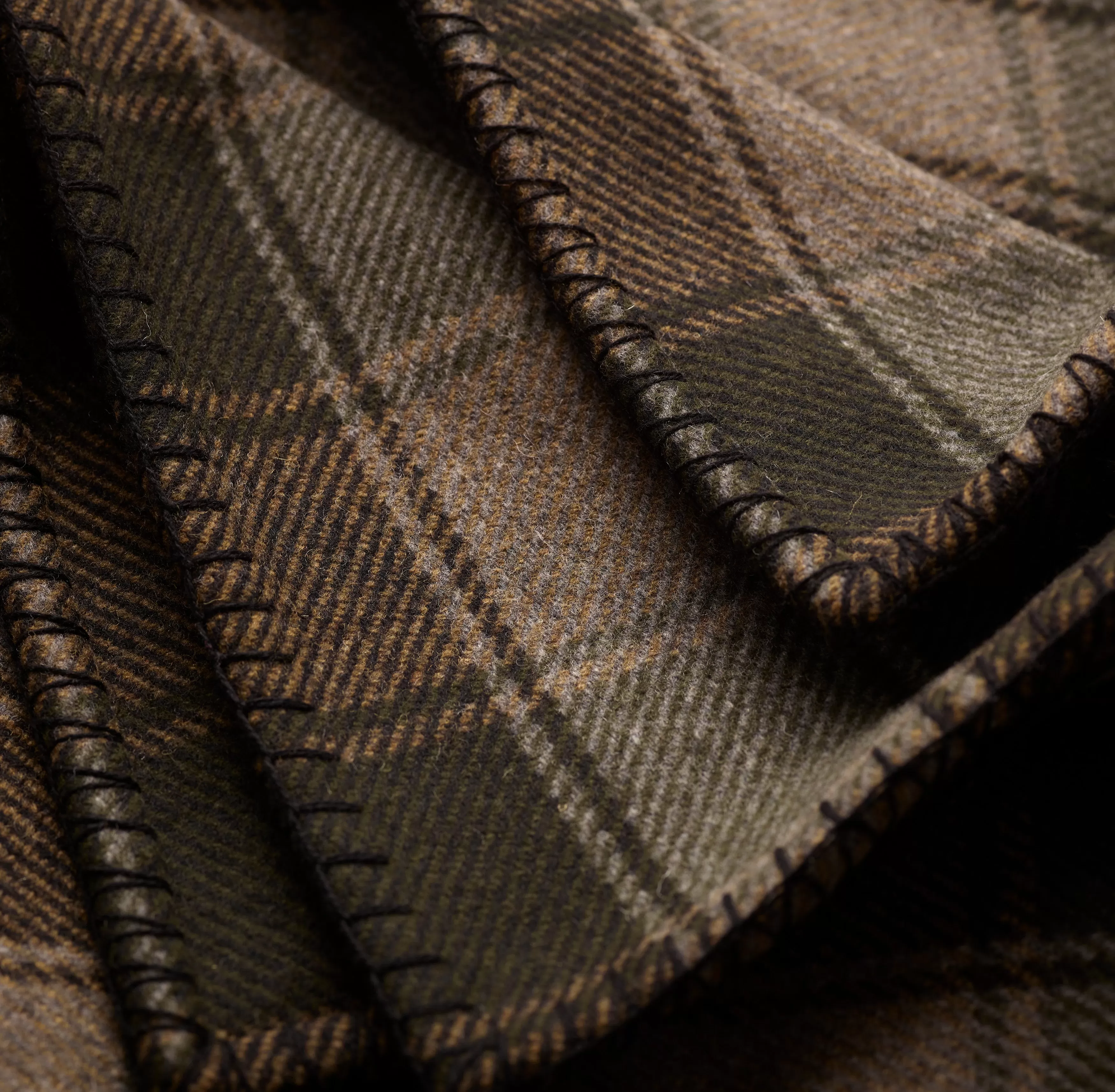 Fox Brothers Khaki Edington Blanket