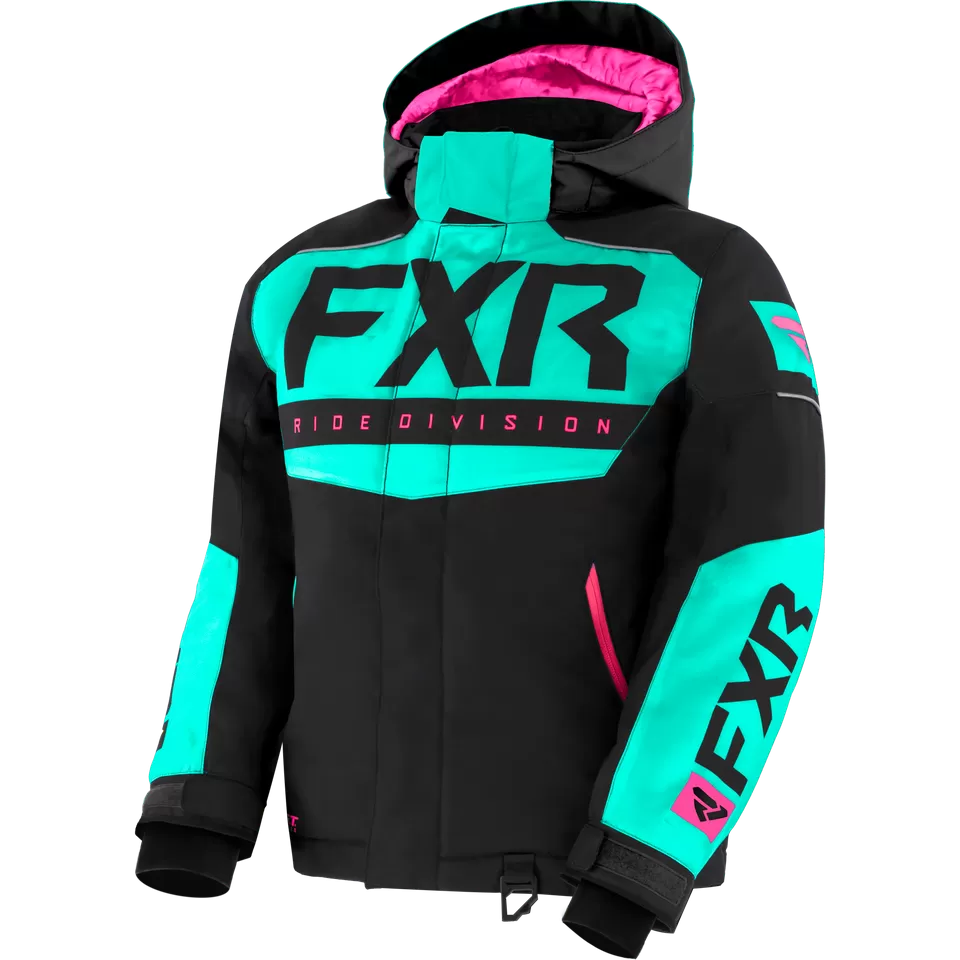 FXR Helium Youth Jacket Black/Mint/Electric Pink