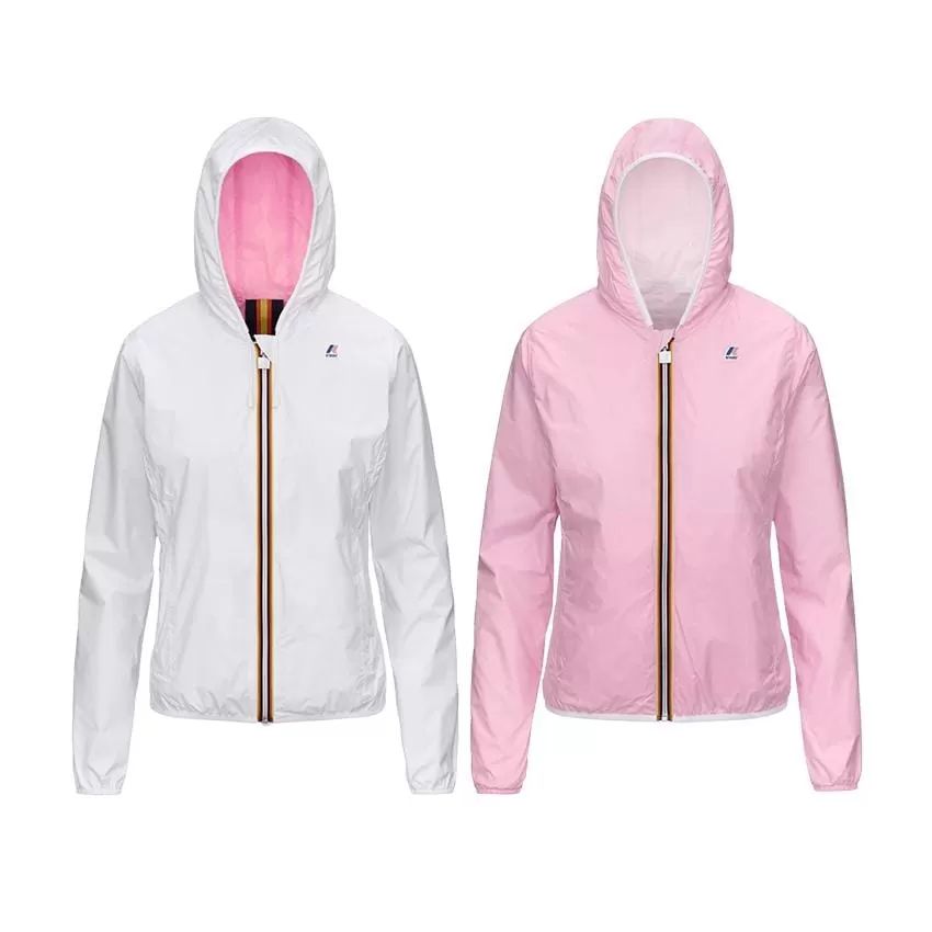 Giubbino K-Way Lily Plus Double Bianco/Rosa