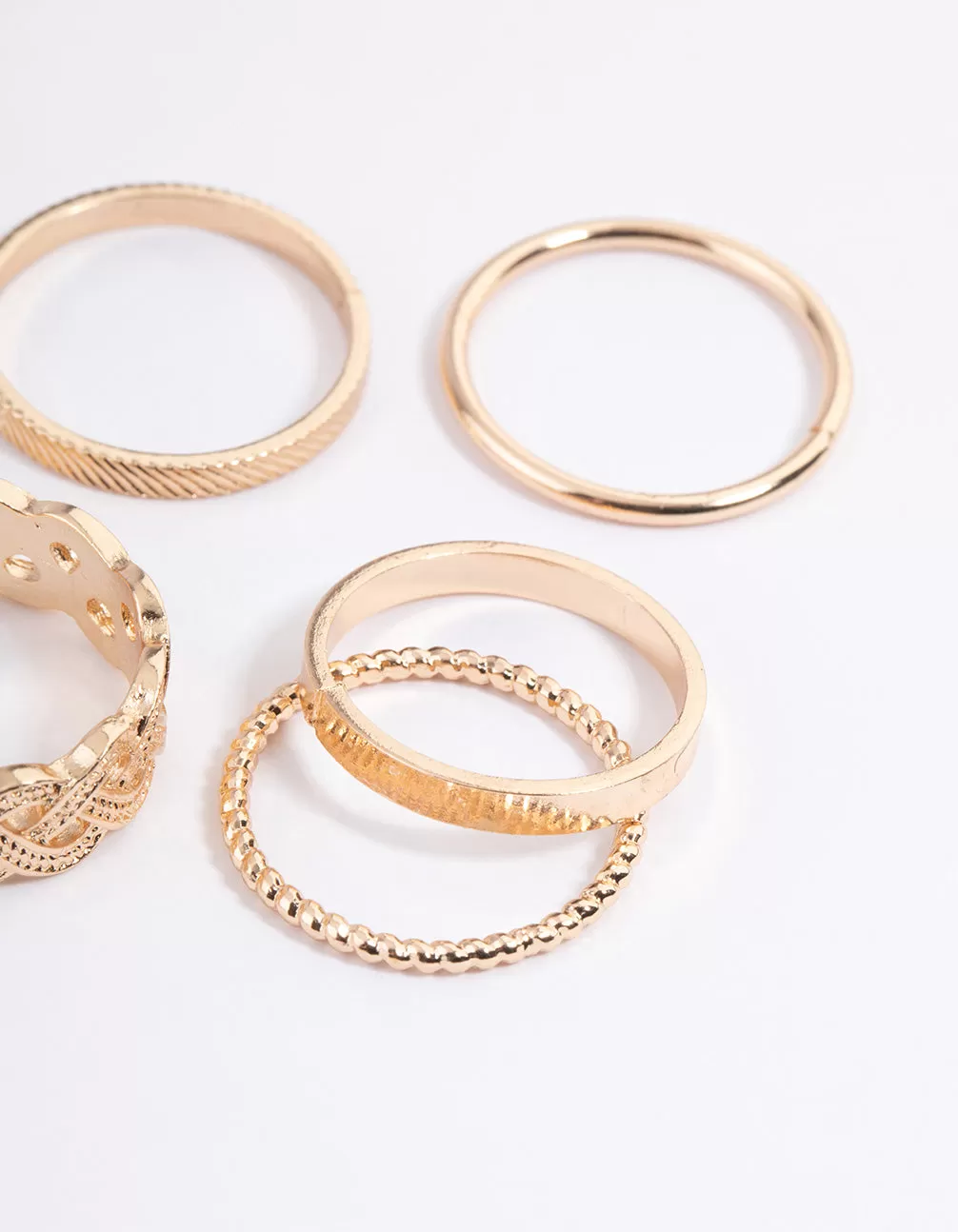 Gold Classic Braid Ring 8-Pack