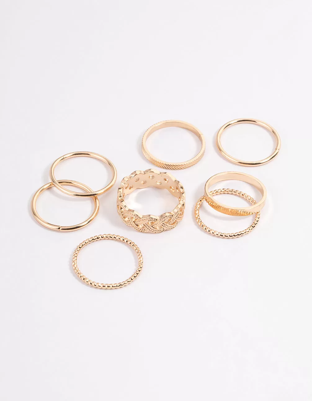 Gold Classic Braid Ring 8-Pack