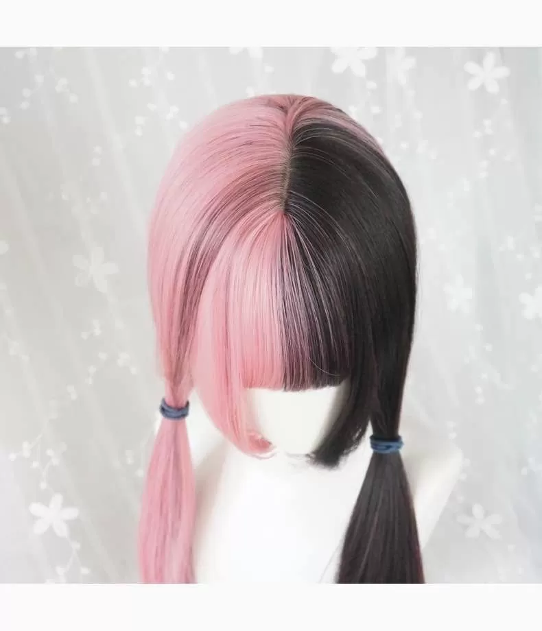 GOTHIC HARAJUKU PINK BLACK LONG STRAIGHT WIG BY31047