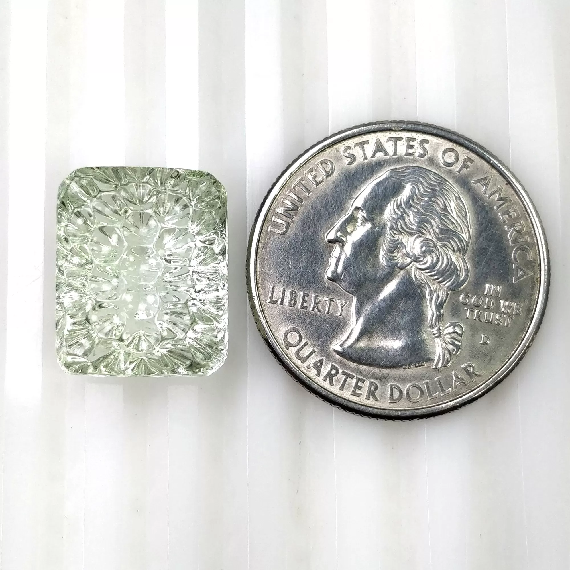 GREEN AQUAMARINE Gemstone Carving  : 13.00cts Natural Untreated Aqua Hand Carved Cushion Shape 13*16mm (With Video)