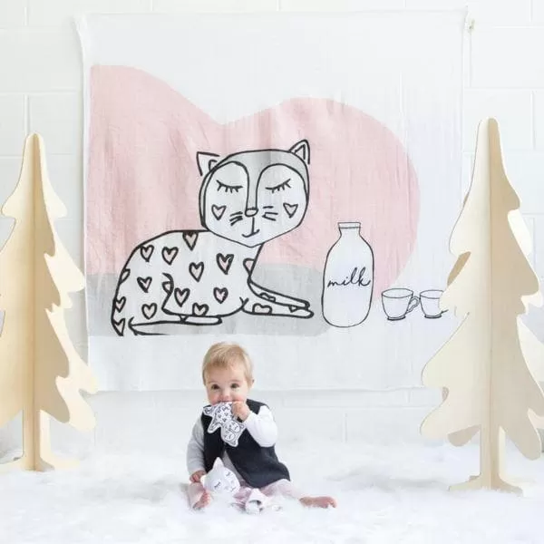 Kitty KippinTale Muslin Wrap & Snooze Blanket