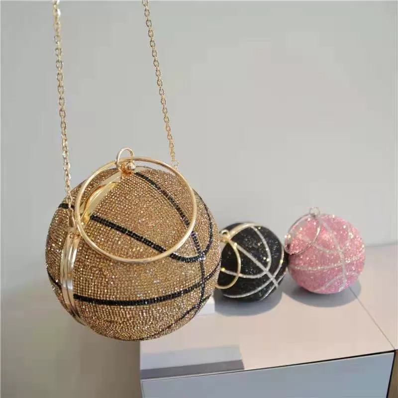 LGZ027 - BASKETBALL RHINESTONE PURSE (LARGE)