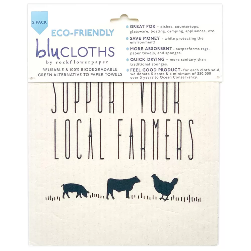 local farmer Eco-friendly blu Sponge Cloth-set of 2