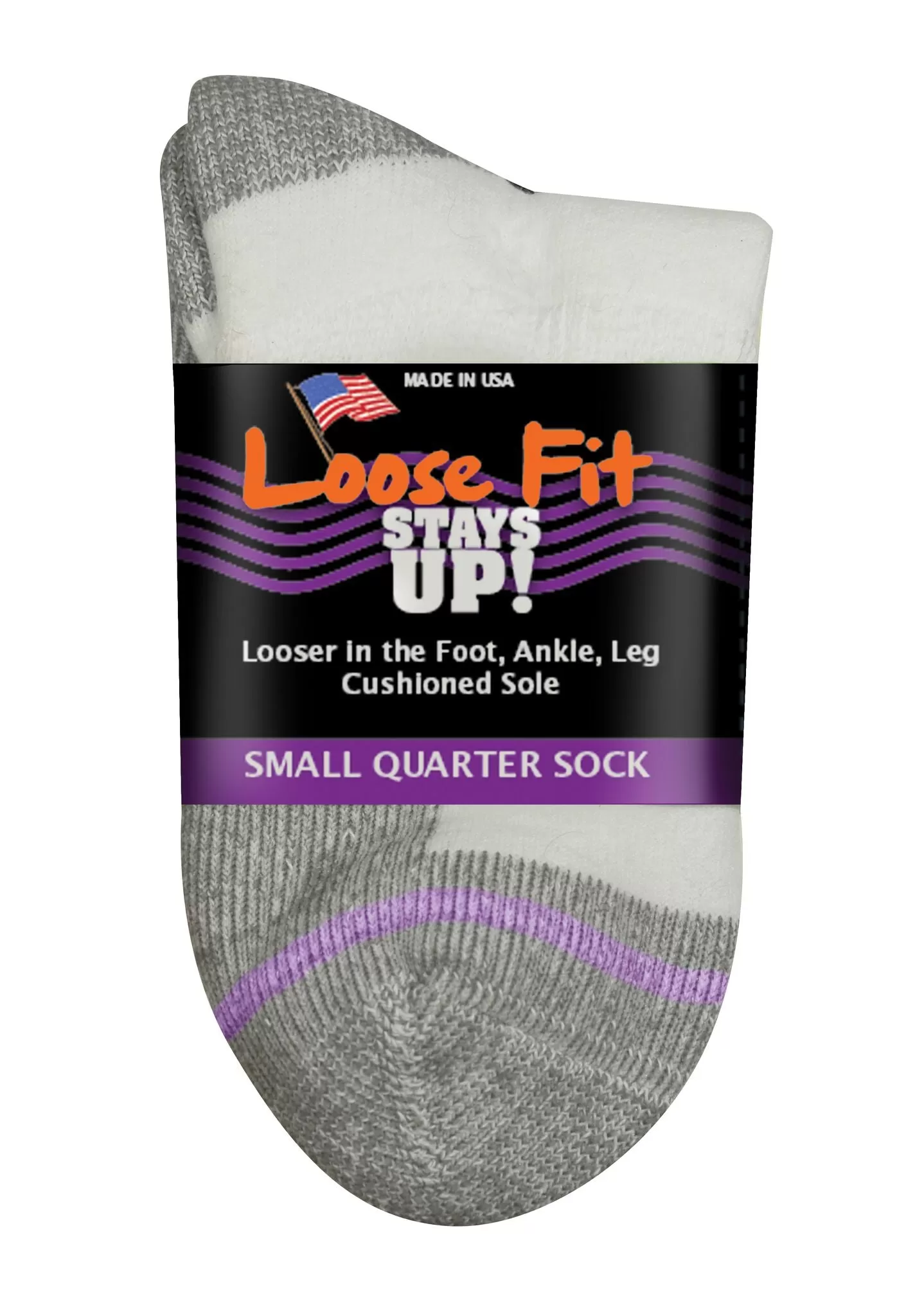 Loose Fit Stays Up Cotton Casual Quarter Socks