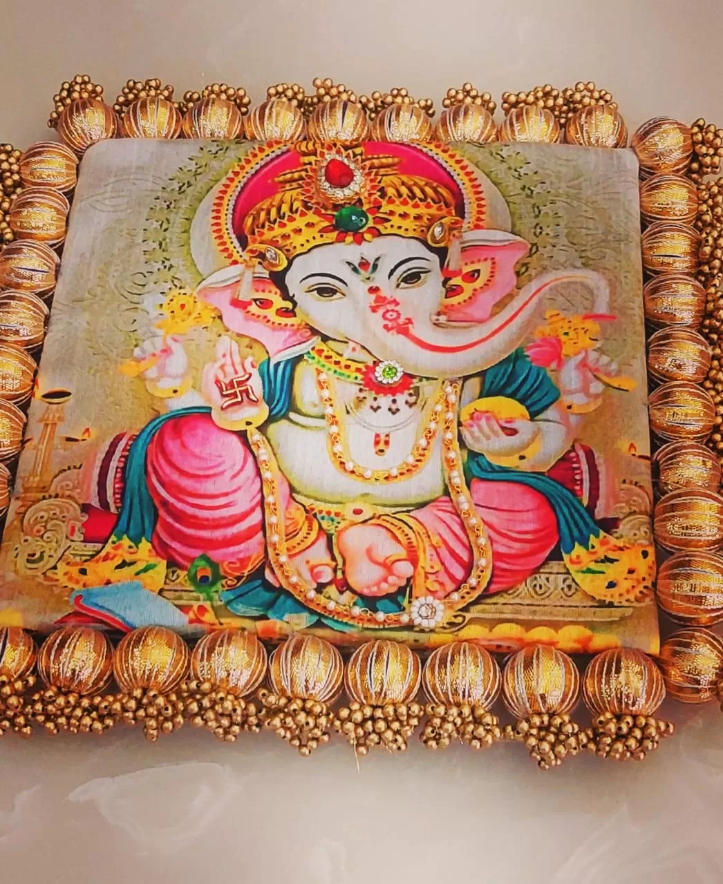 Lovely Ganesha wall stickon /mat of  size 10by10 inches -BRIJ001GM