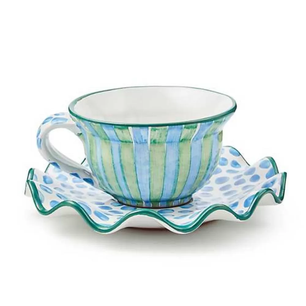 MacKenzie-Childs Paper & Pencil Ceramic Teacup