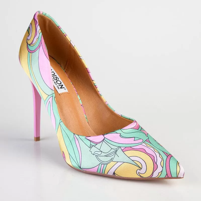 Madison Daisy Printed Stiletto - Light Pink Multi