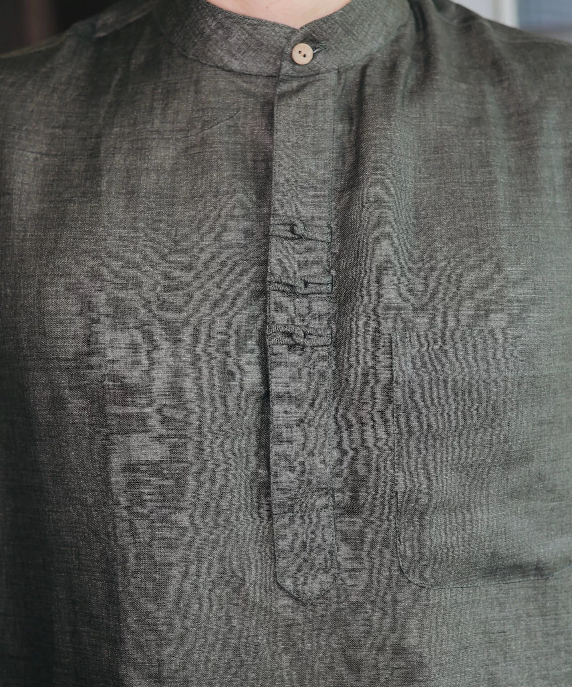 Majestic Moss Linen Kurta Pyjama Set