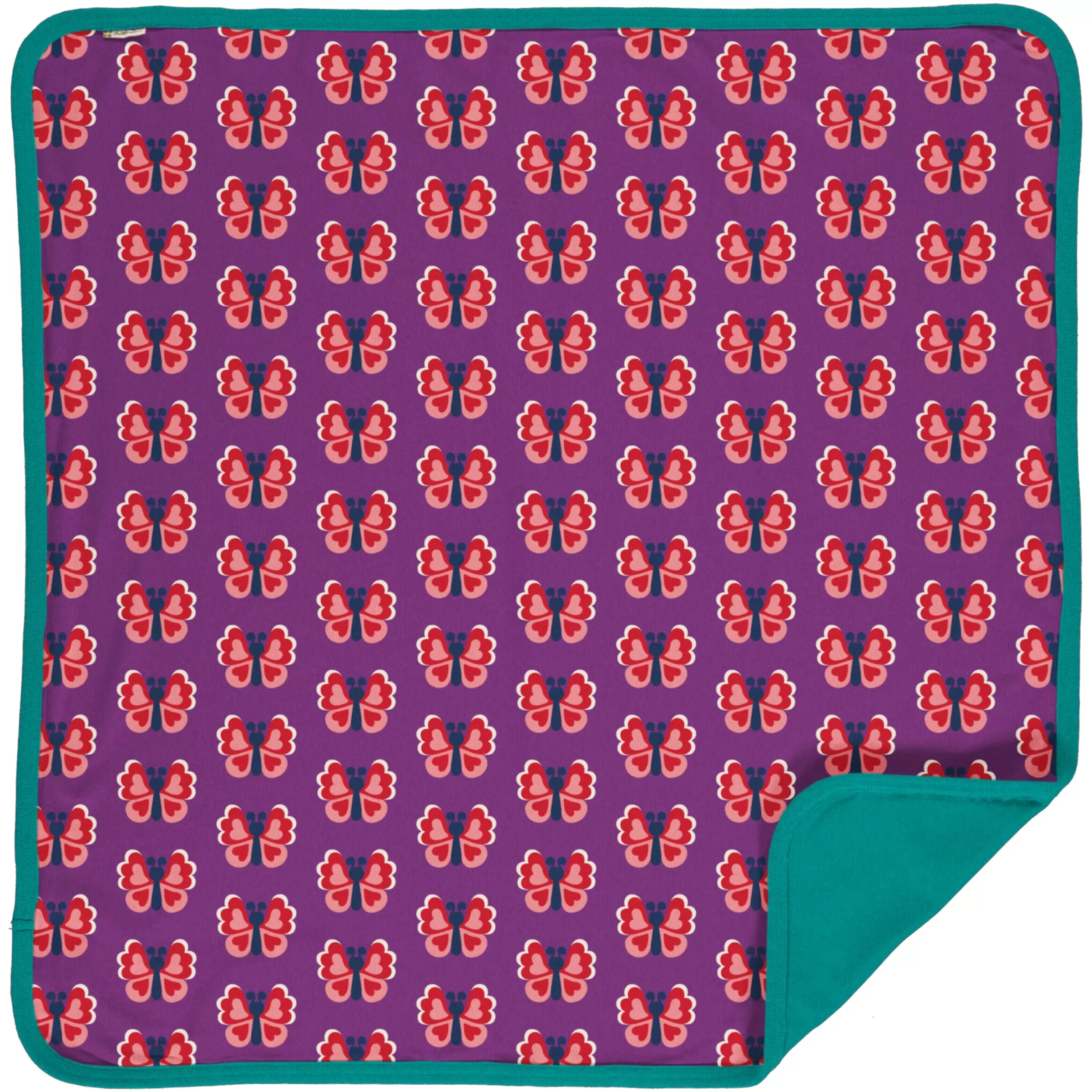 Maxomorra Butterfly Velour-Backed Blanket