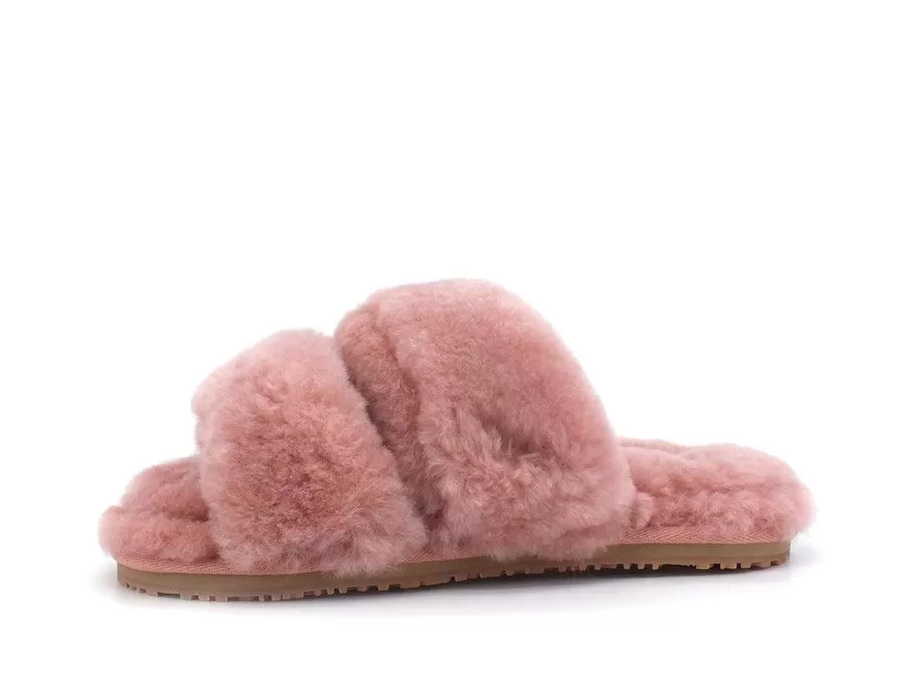 MOU 2-Stripes Sheepskin Slipper Ciabatta Antic Rose MU.FW161009L