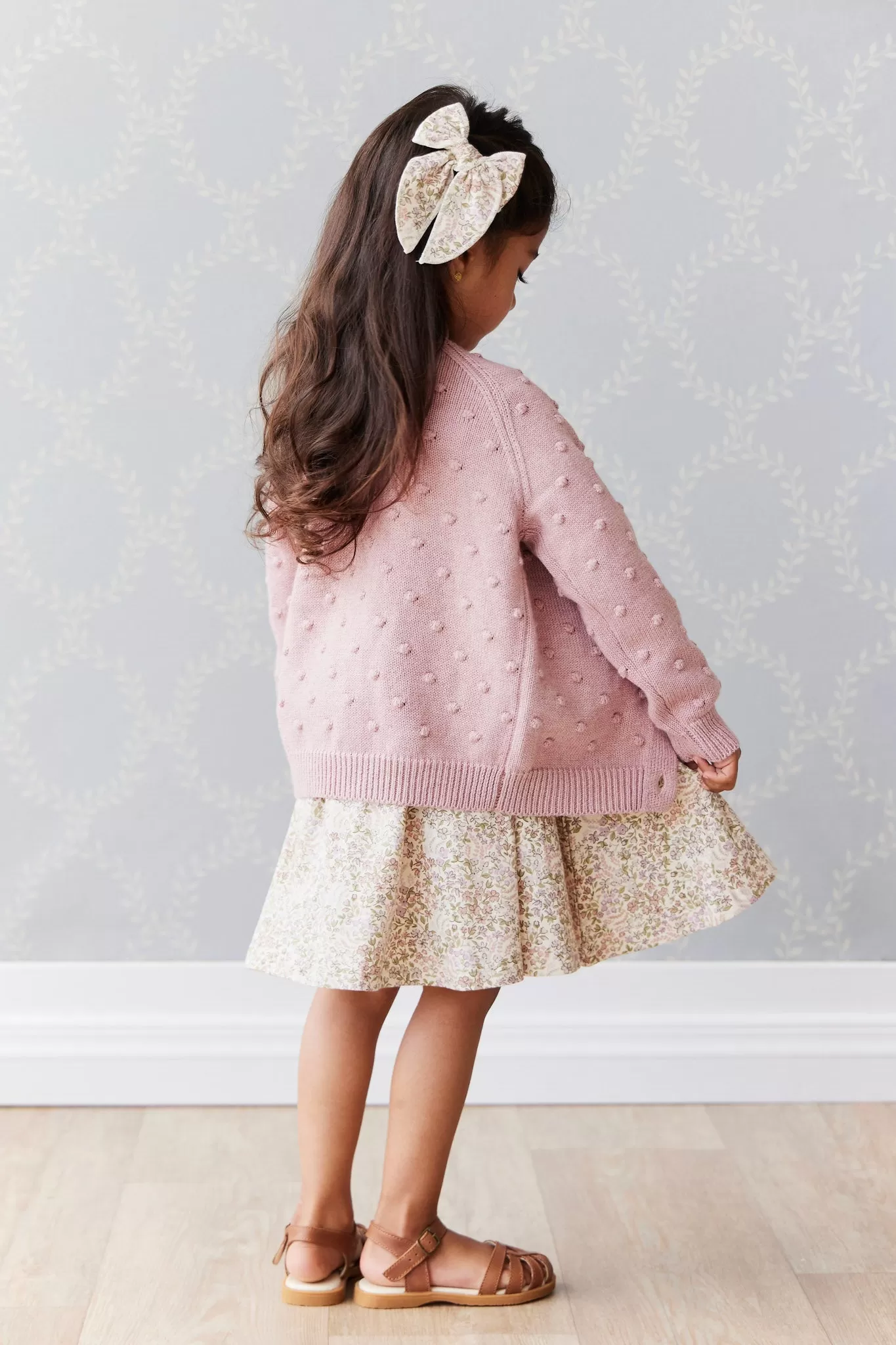 OG Dotty Knit Cardigan - Cameo Pink Marle